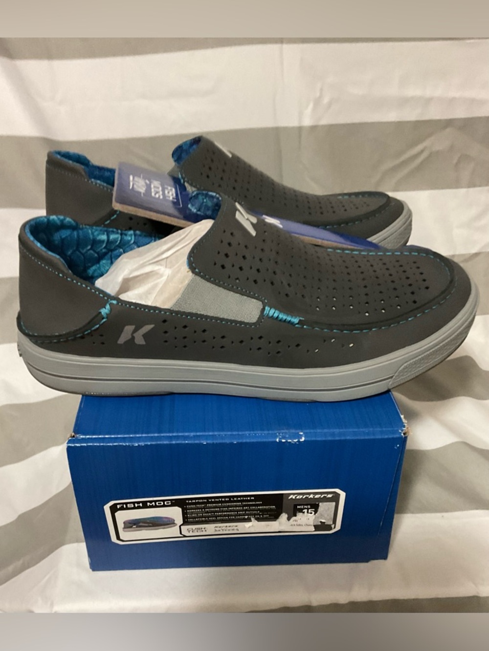Korkers Fish Mocs Tarpon Slip-On Water Shoes New w/ Hang Tag & Box Men’s 15 - Picture 2 of 5
